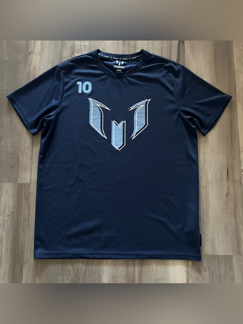 Messi Collection Mens Messi Brand Navy Blue Shirt Large
